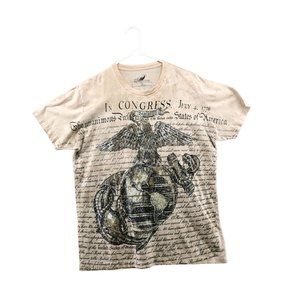 Apprime Apparel Mens L USA Declaration T Shirt Graphic Patriotic Y2K Congress